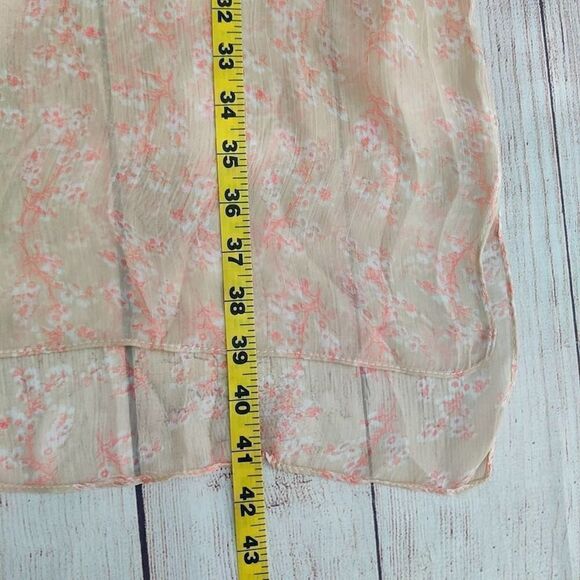 Vince Camuto sheer long silky floral open front drop shoulder kimono cardigan OS - Picture 9 of 11